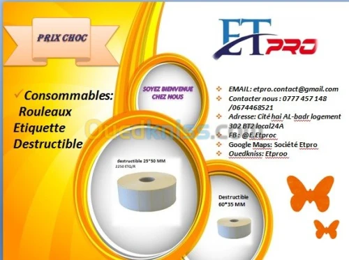 Etiquette bordereaux et plusieurs consommables prix choc 