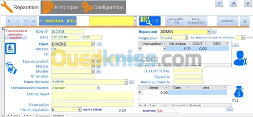 logiciel  pour reparateur(tel,etc,...)