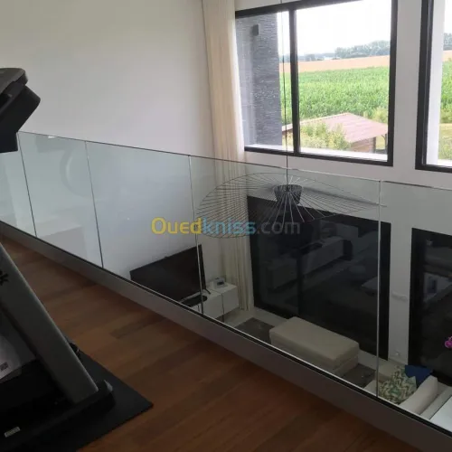 rampe discales  en inox et Verre et a