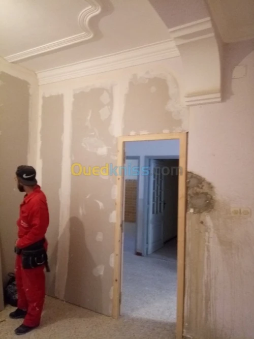 Revetement interieur en plaques de plâ