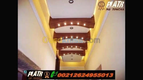 Décoration plafond placoplatre et pvc