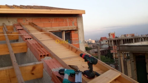 Artisan charpentier et pose du tuile 