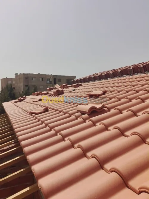 Artisan charpentier et pose du tuile 