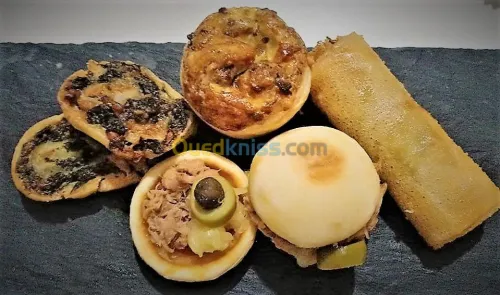 sucrée salée, plats et mini bouchées