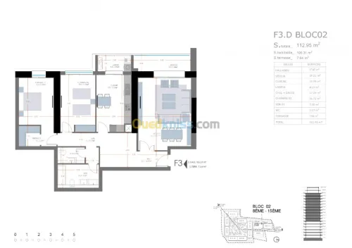 Vente Appartement F3 Alger Draria