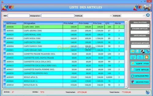 Logiciel pour supérette