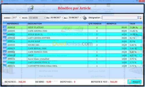 Logiciel pour supérette