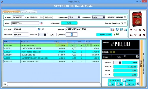 Logiciel pour supérette