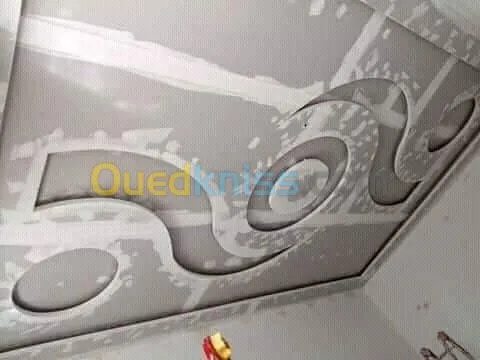 Plaques de plâtre.Peintures.Papier pai