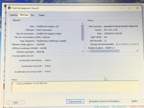 DELL LATITUDE 5580 / INTEL I5 6EME / 8 G / 256 SSD / 15.6 FHD