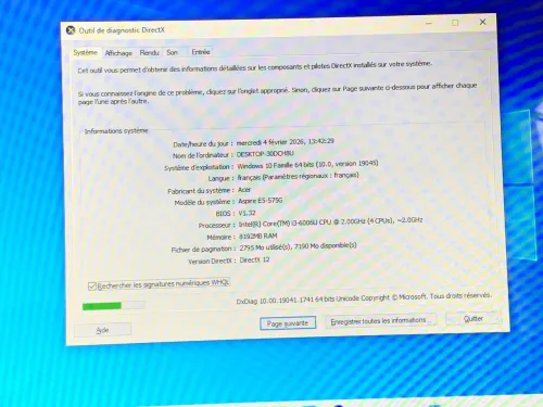 ACER ASPIRE E5-575 / I3 6EME / 8G 256 SSD /15,6 GTX 940