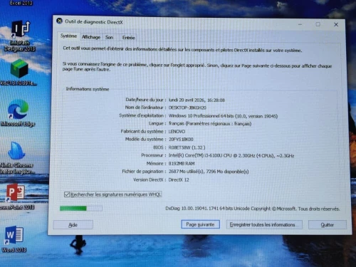 THINKPAD L450 / INTEL I3 6EME / 8G / 128 SSD / 15.6 ETAT NEUF