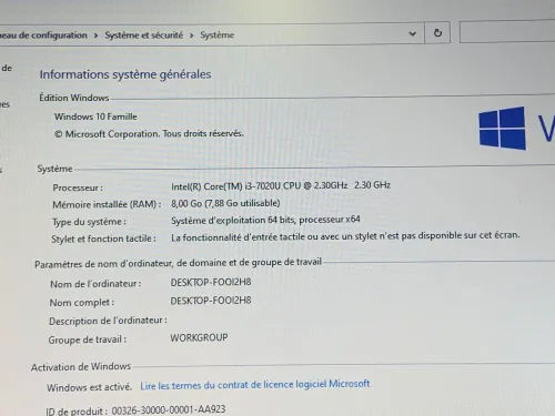 ACER ASPIRE A515-573 / I3 7 EME / 8G / 256 SSD /15.6 FHD