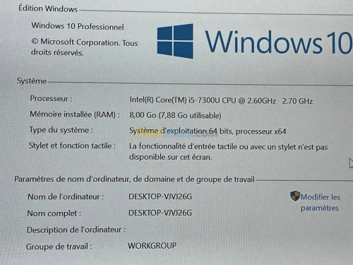 LOT 10 DELL LATITUDE 5490/5480 / INTEL I5 7EME / 8G / 256 SSD NVME / 14 / FHD