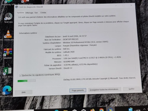 DELL LATITUDE 3420 / INTEL I5 11 EME / 8 G / 256 / 14 FHD