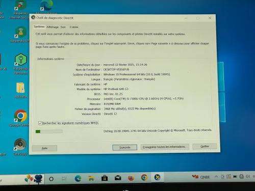 HP PROBOOK 640 G3 / I5 7EME / 8G / 512 SSD M2 /14 FHD