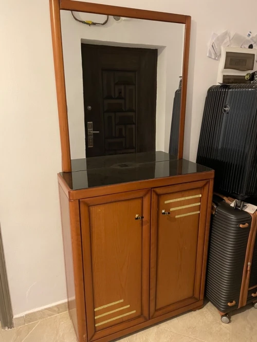 Meuble de TV 3 Tiroirs en Boix et porte chaussure 