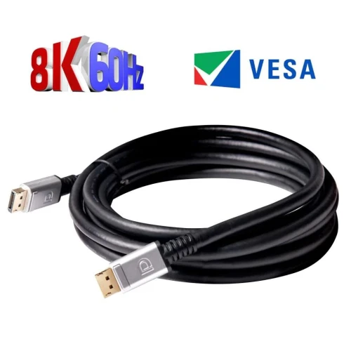 CABLE CLUB3 DCAC-1069DISPLAYPORT1.4 HBR3 CABLE MALE/MALE 4METERS/8K @60HZ 24AWG SILVER CONNECTOR