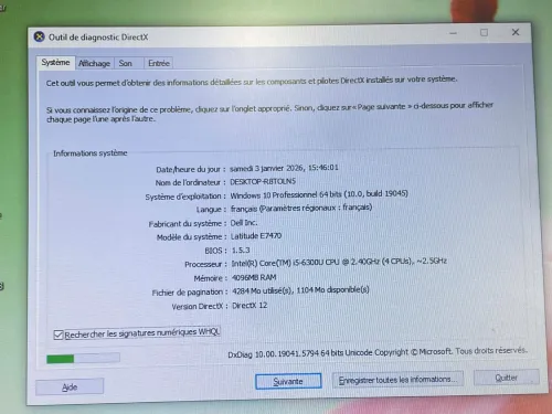 DES LAPTOP DELL LATITUDE 7480 / INTEL I5 6 EME / 8G / 128 SSD / 14 FHD