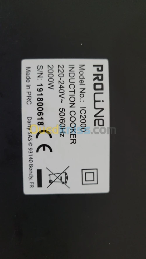 Plaque À Induction 2000 W Noir