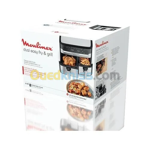 Moulinex Friteuse a air - airfryer - Friteuse sans huile 8.3L 2 tiroirs INOX EZ905D20