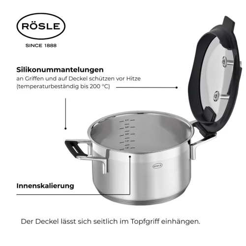 Batterie de cuisine RÖSLE Silence Pro 6 pièces en acier inoxydable