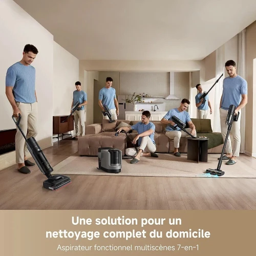 dreame H15 Mix Aspirateur Laveur 7-en-1 Bras robotique IA Nettoyage des Bords Triple 23 000 Pa