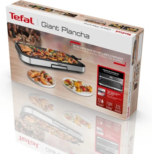 Plancha Tefal Giant Revêtement Antiadhésif, Thermostat Réglable 12 Personnes 2300 W CB631D10