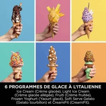 machine à glaces Ninja Sorbetière , 13 modes, a l talienne, gelatos, sorbets, milkshakes, NC701EU