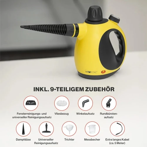  Clatronic Nettoyeur à vapeur 1050W   nettoie dégraisse & désinfecte Pression de vapeur 3,5 bar maxi