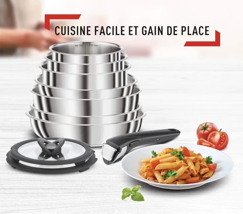  Seb Compact Inox Batterie de cuisine 20 pièces, Induction