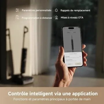 Aspirateur Laveur dreame H15 Pro 21kPa-séchage 5 Min 90C- portée à Plat 180 degrees -1h autonomie