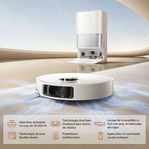DREAME L10s Ultra Gen3 Aspirateur robot avec fonction serpillière Blanc