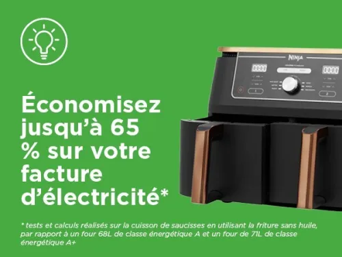 Friteuse sans huile Ninja Foodi MAX DualZone Air Fryer, 2 Tiroirs, 9,5L 6en1  Cuivre/Noir