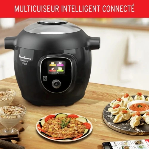 MOULINEX COOKEO+ CONNECT MULTICUISEUR INTELLIGENT 6 PROGRAMMES 200 RECETTES 6L NOIR 1600W CE867810