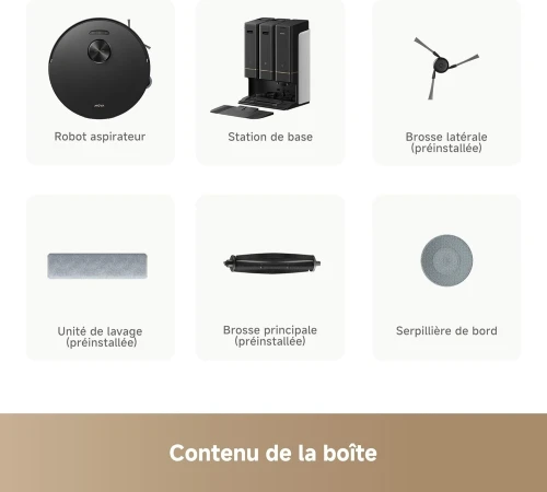 Mova Robot aspirateur Z50 Ultra avec serpillière de Type Chenille autonettoyante à 36 C, puissante Aspiration de 19 000 Pa et détection Multiple de la saleté en Temps réel, Nero