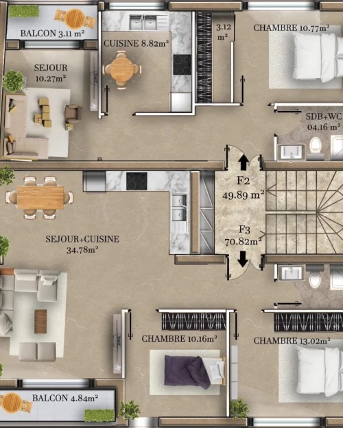 Vente Appartement F3 Alger Bouzareah