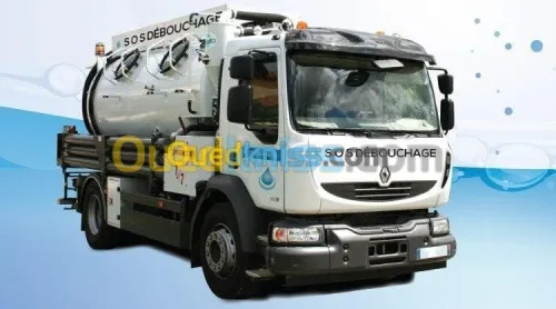 Camion Vidange. Nettoyage débouchage canalisation vidange 