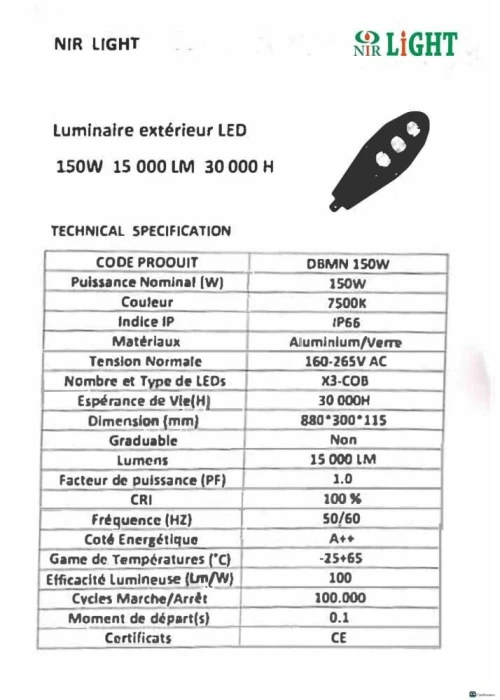 LUMINARE LED NIR LIGHT 150W/220V