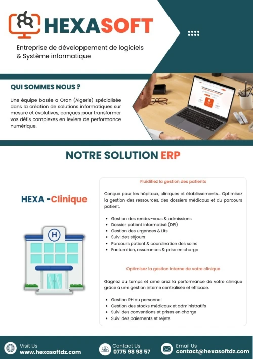 HexaSoft - ERP clinique dédié à la gestion des établissements de santé