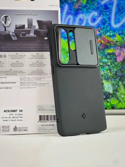 Antichoc Samsung S26 Ultra Spigen Optik Armor Original Coque Galaxy S26 Ultra Protection Camera Coulissante Case Made in Korea Haute de Gamme