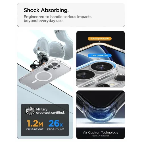 Antichoc Samsung Galaxy S26 Ultra Transparent Magsafe Spigen Ultra Hybrid Mag MagSafe Case S26 Ultra Pochette - Clear and White
