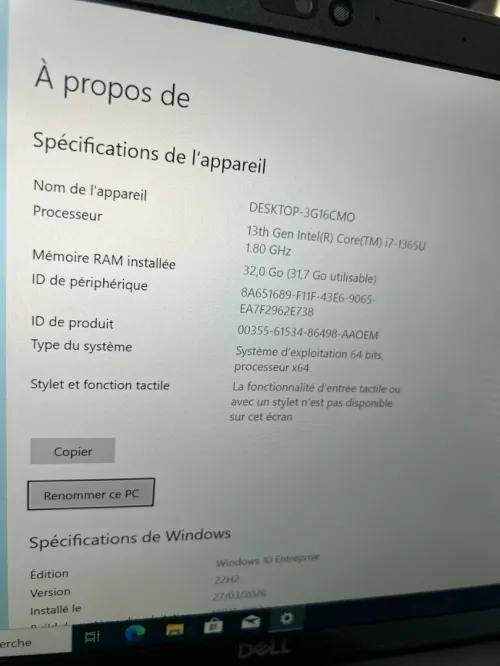 DELL LATITUDE 5440 I7 1365U 32GB RAM DDR5 512GB SSD 14" + CHARGEUR ORIGINALE