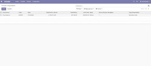 Module Odoo 12 Dossier Importation 