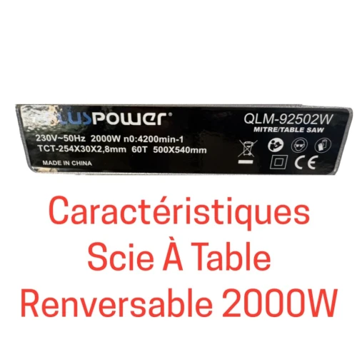 Scie à table renversable (2000w/220V)