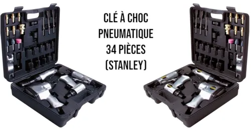 Clé à choc pneumatique 34 pièces 