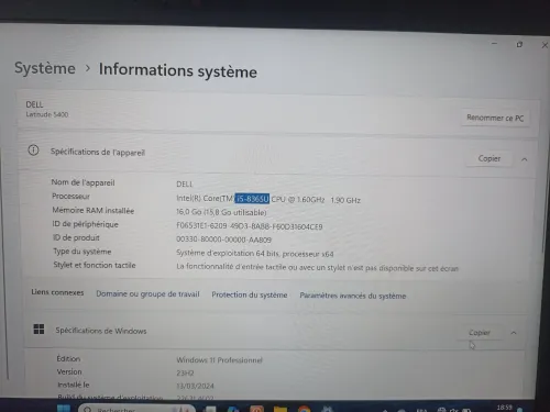 DELL latitude 5400 i5 8365U