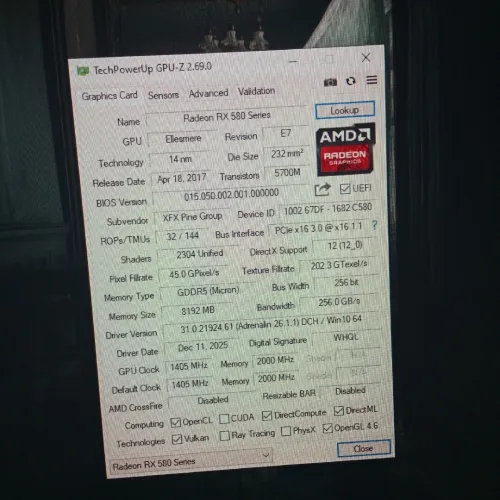 Rx 580XFx 8Gb