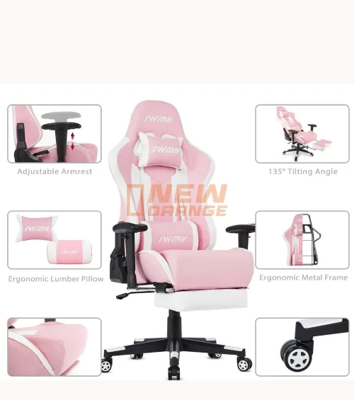 chaise  gamer  tecfan rose