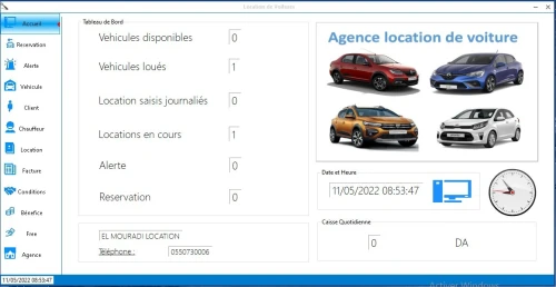 Logiciel gestion location Voiture